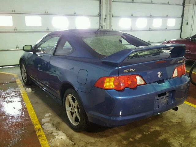 JH4DC53052C030628 - 2002 ACURA RSX TYPE-S BLUE photo 3