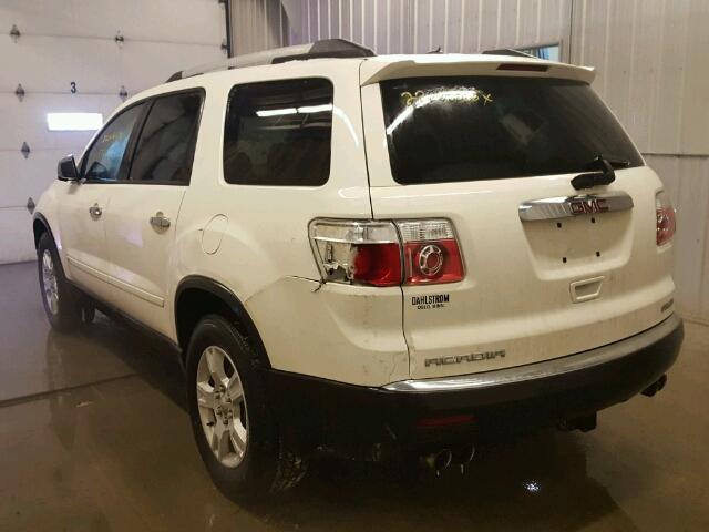 1GKLVKED7AJ164643 - 2010 GMC ACADIA SL WHITE photo 3