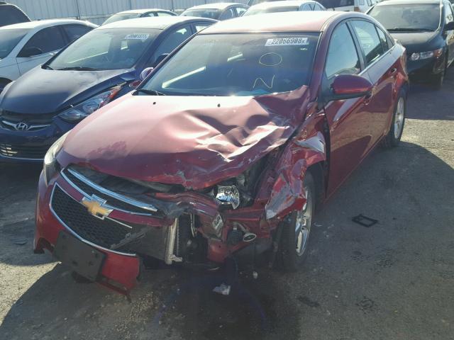 1G1PE5S96B7206144 - 2011 CHEVROLET CRUZE LT RED photo 2