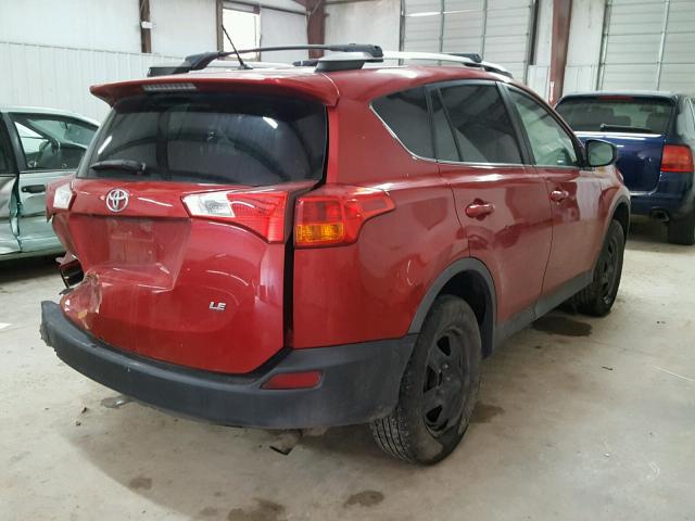 2T3ZFREV7DW009892 - 2013 TOYOTA RAV4 LE RED photo 4