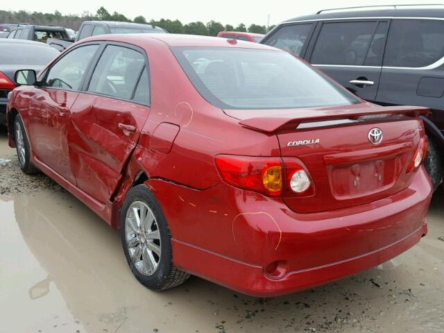 1NXBU4EE7AZ253041 - 2010 TOYOTA COROLLA BA RED photo 3