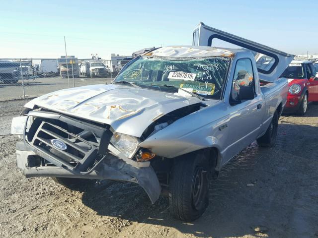 1FTYR10D95PA01681 - 2005 FORD RANGER SILVER photo 2