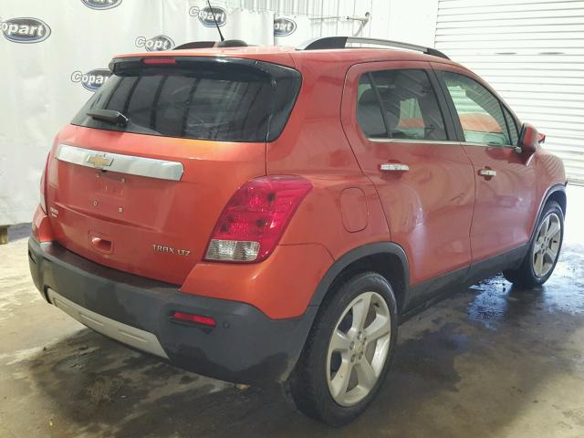 KL7CJNSB6FB262623 - 2015 CHEVROLET TRAX LTZ ORANGE photo 4