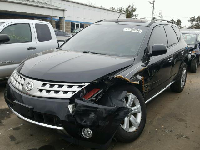 JN8AZ08W97W610042 - 2007 NISSAN MURANO SL BLACK photo 2