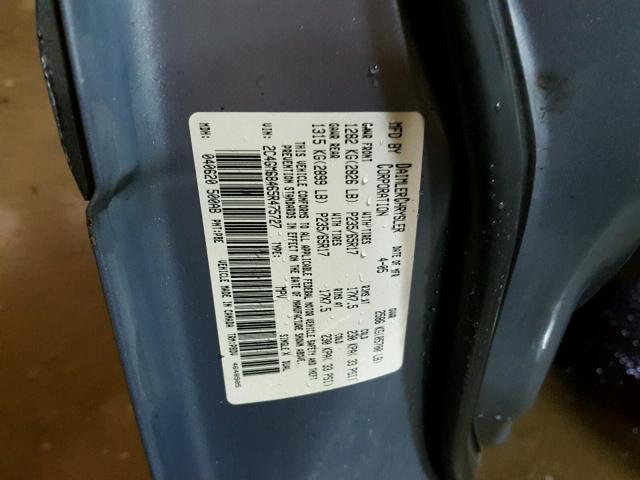 2C4GM68465R475727 - 2005 CHRYSLER PACIFICA T BLUE photo 10