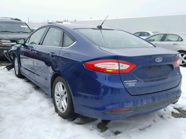 1FA6P0H79F5113650 - 2015 FORD FUSION SE BLUE photo 3