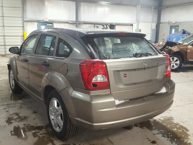 1B3HB48B98D670338 - 2008 DODGE CALIBER SX TAN photo 3