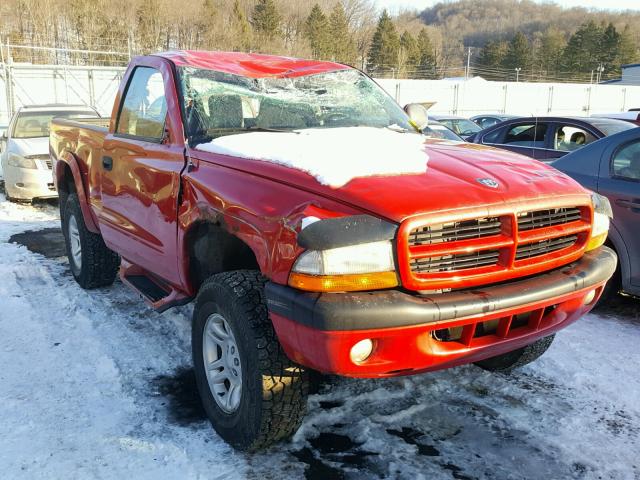 1B7GG26N11S303609 - 2001 DODGE DAKOTA RED photo 1