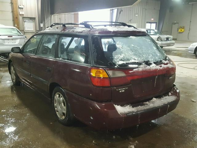 4S3BH635917301225 - 2001 SUBARU LEGACY L BURGUNDY photo 3