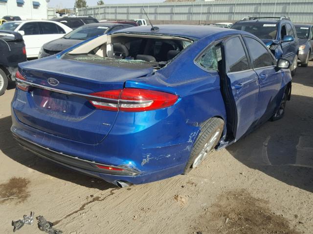 3FA6P0H76HR299244 - 2017 FORD FUSION SE BLUE photo 4