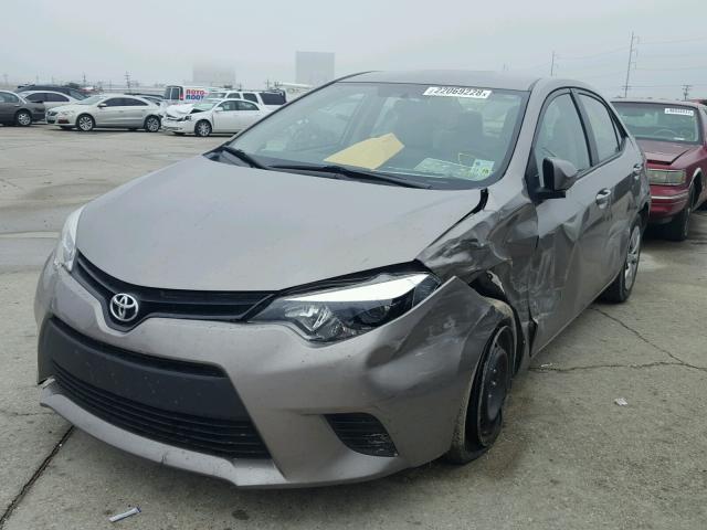 5YFBURHEXEP154374 - 2014 TOYOTA COROLLA L GRAY photo 2