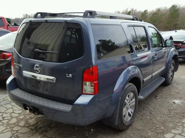 5N1AR18U88C615991 - 2008 NISSAN PATHFINDER BLUE photo 4