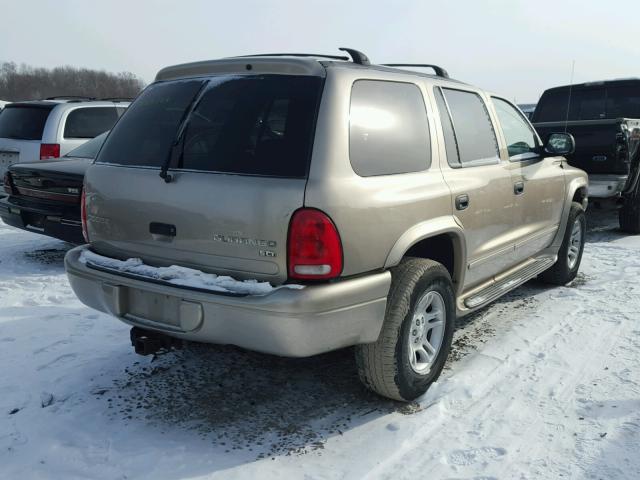 1D4HS58N43F557055 - 2003 DODGE DURANGO SL GOLD photo 4