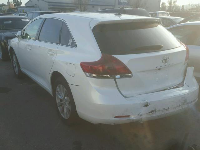 4T3ZA3BB1DU079569 - 2013 TOYOTA VENZA LE WHITE photo 3