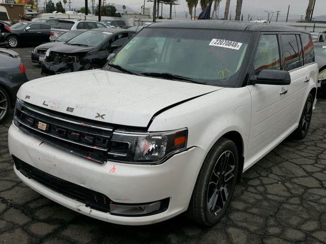 2FMGK5C84FBA22271 - 2015 FORD FLEX SEL WHITE photo 2