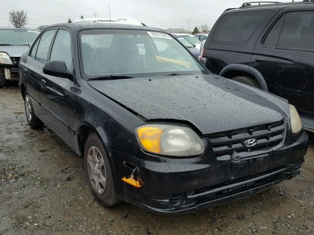 KMHCG45C04U529882 - 2004 HYUNDAI ACCENT GL BLACK photo 1