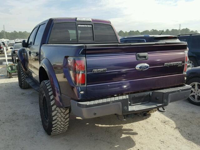 1FTFW1R69EFC42330 - 2014 FORD F150 SVT R PURPLE photo 3