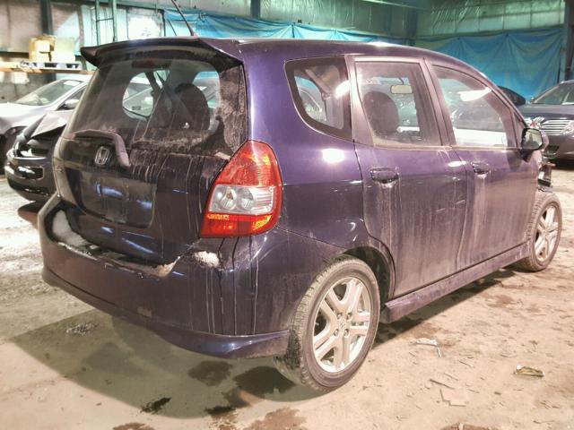 JHMGD38678S033489 - 2008 HONDA FIT SPORT PURPLE photo 4