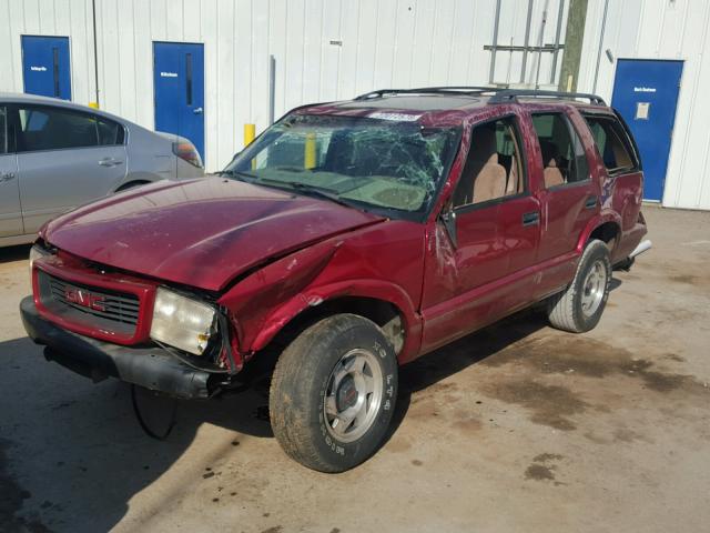 1GKCS13W0W2508306 - 1998 GMC JIMMY BURGUNDY photo 2