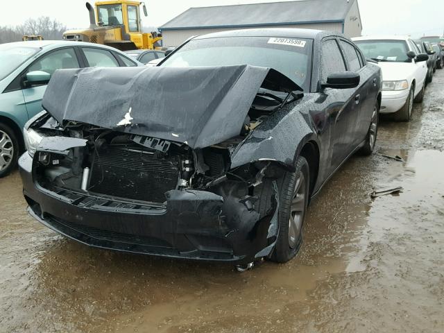 2C3CDXBG1EH137623 - 2014 DODGE CHARGER SE BLACK photo 2