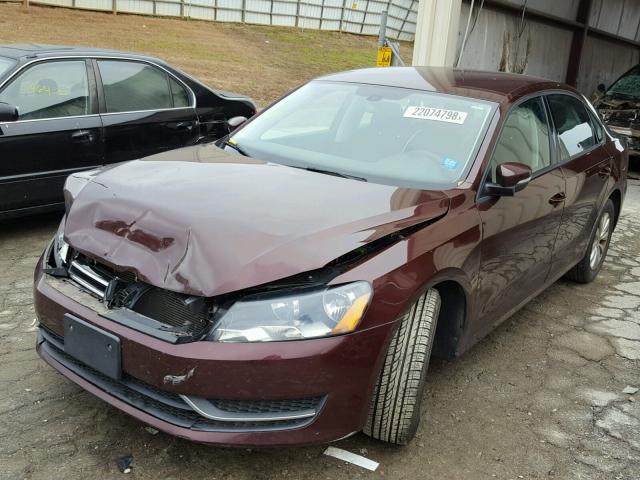 1VWAH7A36CC109836 - 2012 VOLKSWAGEN PASSAT S كستنائي صورة 2