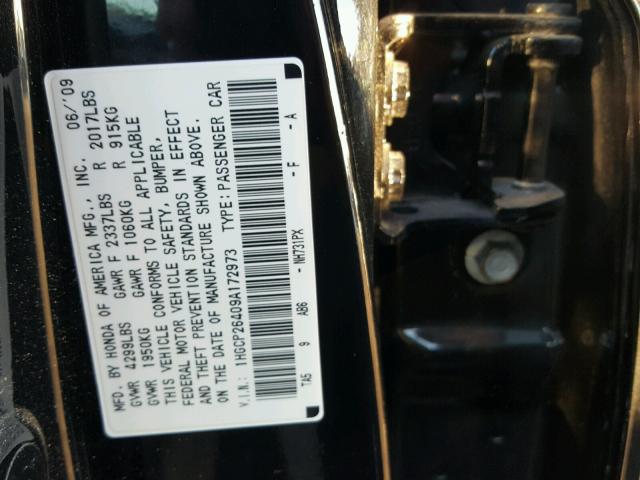 1HGCP26409A172973 - 2009 HONDA ACCORD LXP BLACK photo 10