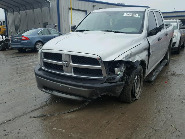 1D7RB1CT1AS115487 - 2010 DODGE RAM 1500 SILVER photo 2