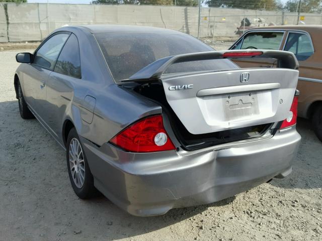 1HGEM229X5L014383 - 2005 HONDA CIVIC EX ნაცრისფერი ფოტო 3