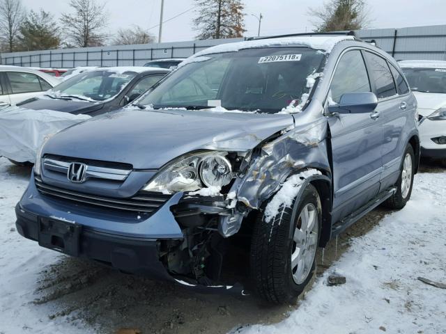 JHLRE48758C056983 - 2008 HONDA CR-V EXL BLUE photo 2