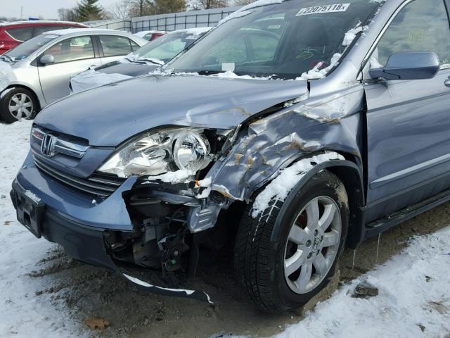 JHLRE48758C056983 - 2008 HONDA CR-V EXL BLUE photo 9