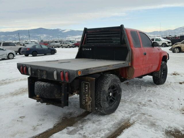 1D7HG12X23S263619 - 2003 DODGE DAKOTA SXT RED photo 4