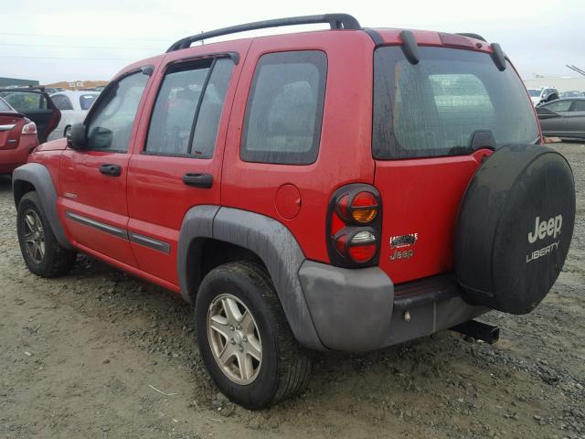 1J4GK48K64W328719 - 2004 JEEP LIBERTY SP RED photo 3