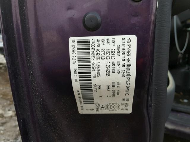 3C4FY48B15T555520 - 2005 CHRYSLER PT CRUISER PURPLE photo 10