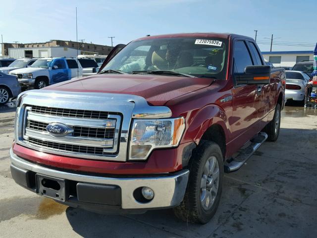 1FTEX1CM9DFB20209 - 2013 FORD F150 SUPER RED photo 2