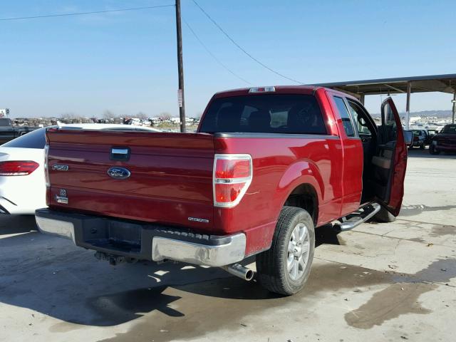 1FTEX1CM9DFB20209 - 2013 FORD F150 SUPER RED photo 4