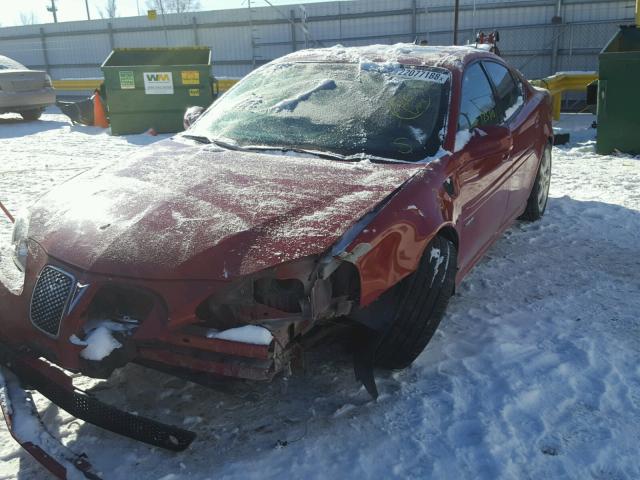 2G2WC58C761270602 - 2006 PONTIAC GRAND PRIX RED photo 2