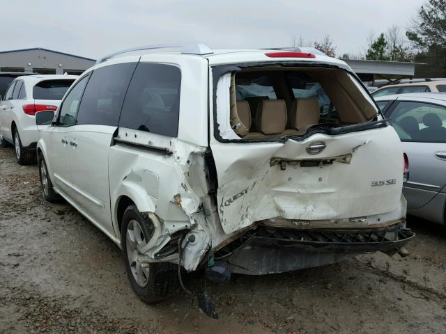 5N1BV28U37N104441 - 2007 NISSAN QUEST S WHITE photo 3