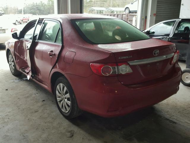 JTDBU4EE4DJ119954 - 2013 TOYOTA COROLLA BA BURGUNDY photo 3