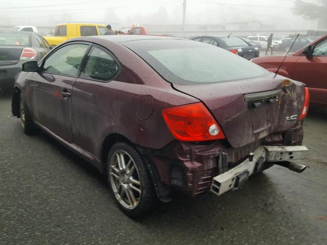 JTKDE167170200403 - 2007 TOYOTA SCION TC MAROON photo 3