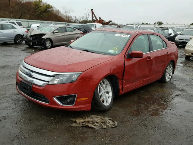 3FAHP0CG7AR260393 - 2010 FORD FUSION SEL RED photo 2