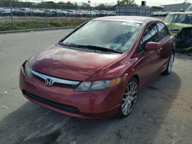 2HGFA16567H511476 - 2007 HONDA CIVIC LX BURGUNDY photo 2