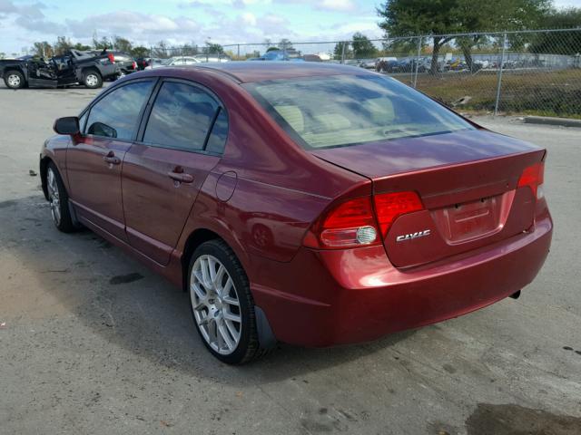 2HGFA16567H511476 - 2007 HONDA CIVIC LX BURGUNDY photo 3