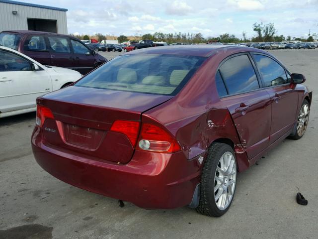 2HGFA16567H511476 - 2007 HONDA CIVIC LX BURGUNDY photo 4