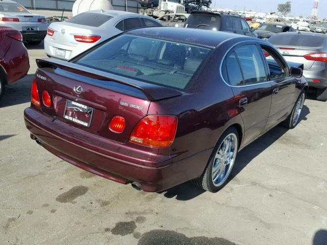 JT8BD69S540193528 - 2004 LEXUS GS 300 BURGUNDY photo 4