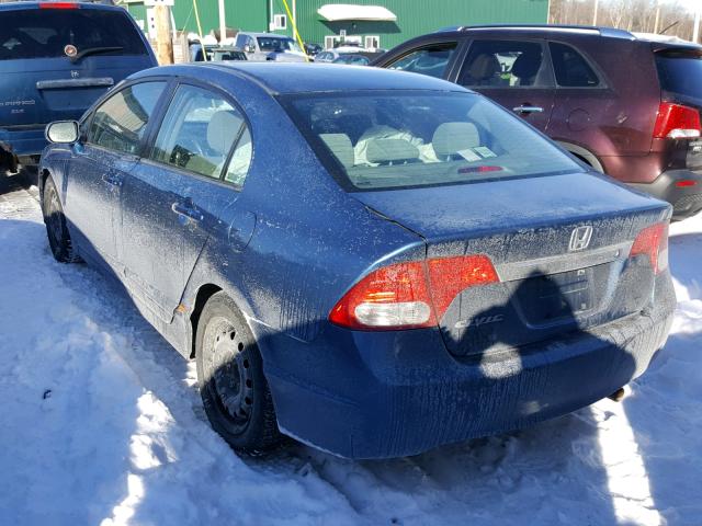 2HGFA16589H366055 - 2009 HONDA CIVIC LX BLUE photo 3