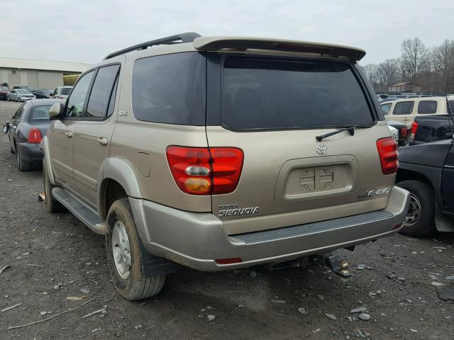 5TDBT44A84S209855 - 2004 TOYOTA SEQUOIA SR TAN photo 3