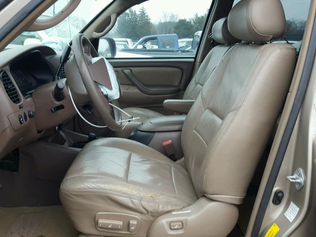 5TDBT44A84S209855 - 2004 TOYOTA SEQUOIA SR TAN photo 5