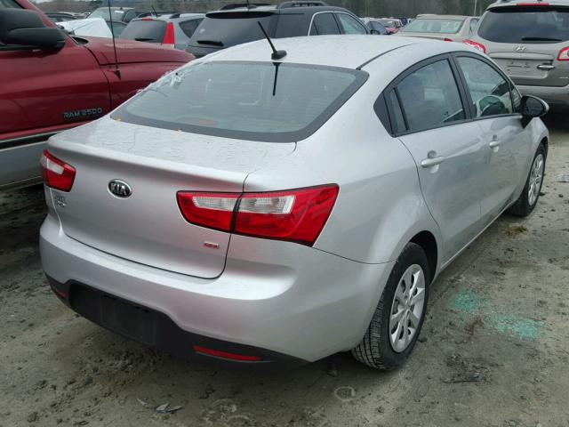 KNADM4A39F6469712 - 2015 KIA RIO LX SILVER photo 4