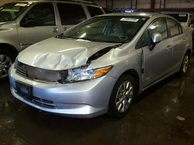 19XFB2F51CE045656 - 2012 HONDA CIVIC LX SILVER photo 2