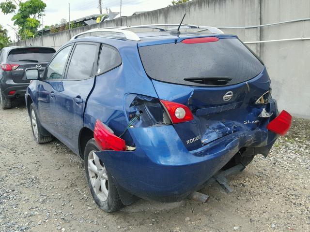 JN8AS58V98W119299 - 2008 NISSAN ROGUE S BLUE photo 3